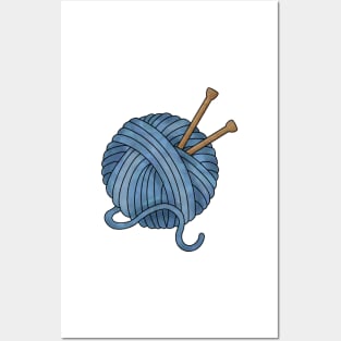 Blue Yarn Ball Posters and Art